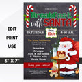breakfast with santa claus party invitation